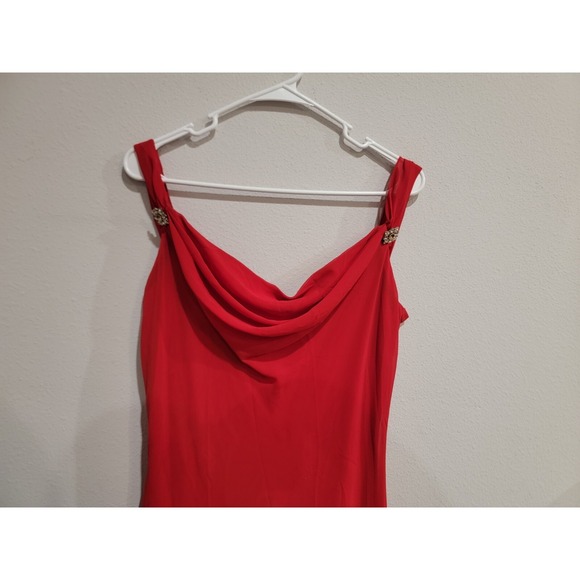 Vintage 90s Red Long Maxi Sleeveless Slip Dress Formal Evening 2XL USA Made - Picture 4 of 10